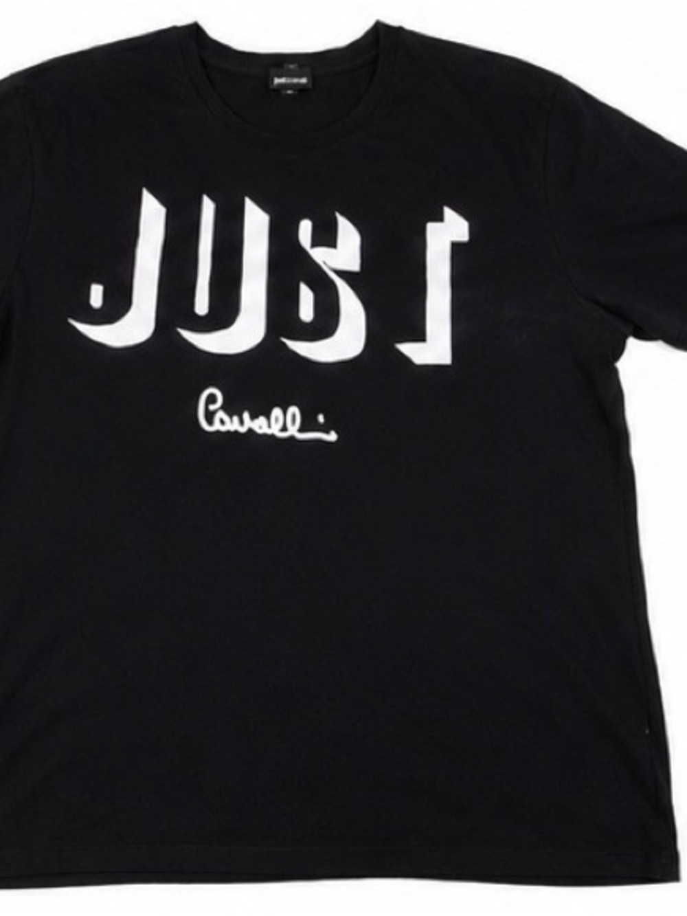 Just Cavalli Black T-Shirt with White Logo